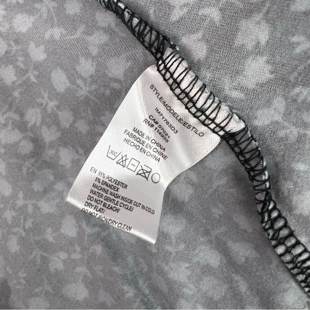Rebel Sugar dress flowers grey Black Floral Midi Dress stretchy v neck - Picture 6 of 7